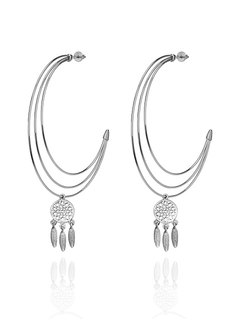 Хупсы из серебра с ловцами снов, 1