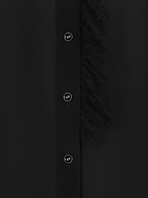 Черная шелковая блузка с кружевом, 3