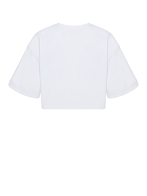 Белая укороченная хлопковая футболка, 2