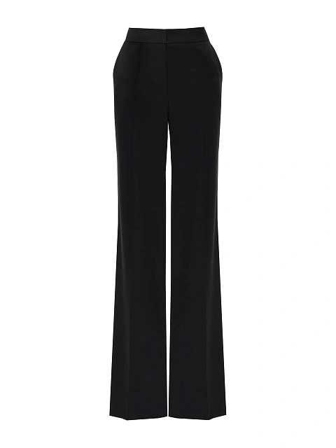 Черный костюм-двойка из шерсти с асимметричным жакетом и вышивкой, 4