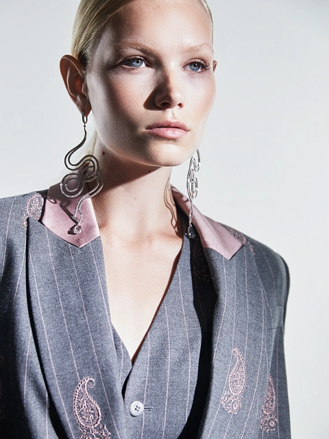 Длинные серьги из белого золота с аквамарином, морганитом и бриллиантами, 2 Длинные серьги из белого золота с аквамарином, морганитом и бриллиантами, 2