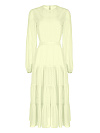 Желтое шифоновое платье-миди