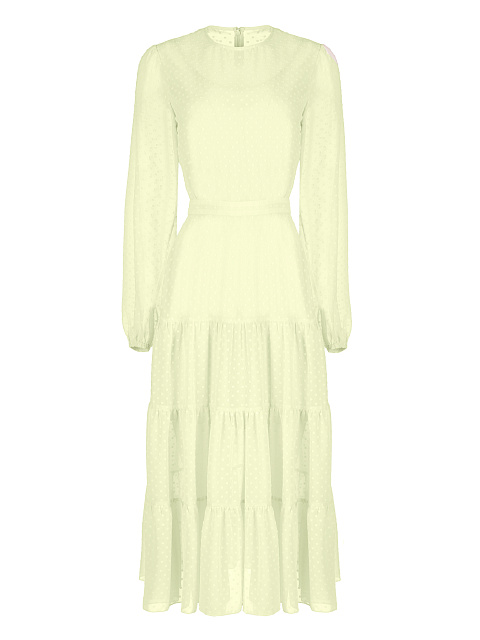 Желтое шифоновое платье-миди, 1