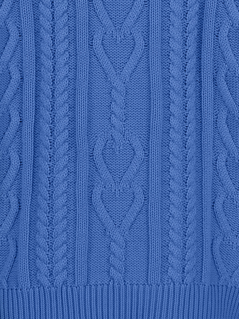 Синий унисекс хлопковый свитер с косами, 3