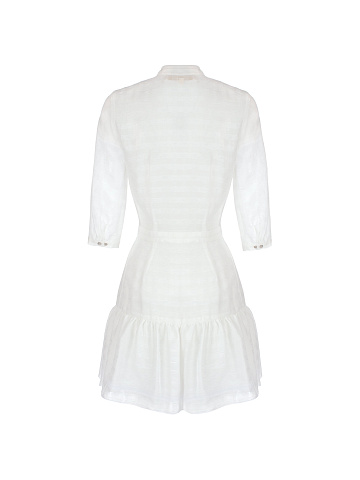 Белое шифоновое платье-мини в клетку, 2