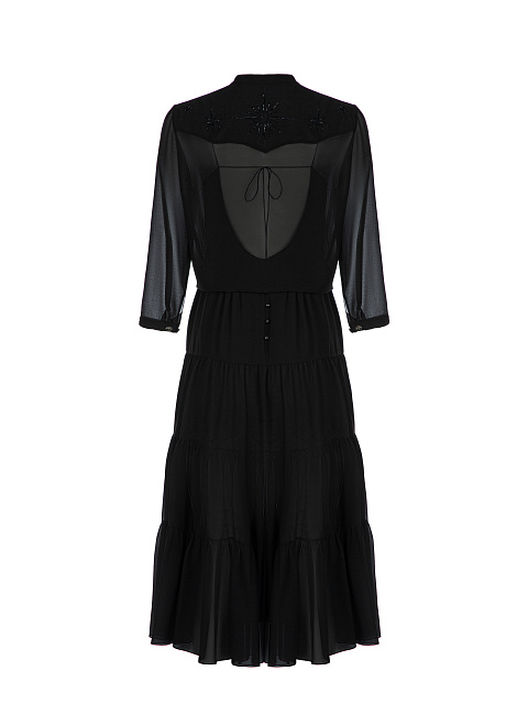 Черный комплект из платья-миди и блузки, 2