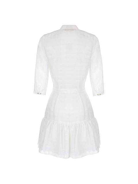 Белое шифоновое платье-мини в клетку, 2