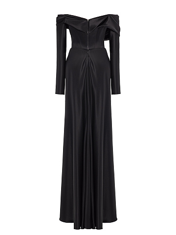 Черное платье-макси из триацетата, 2