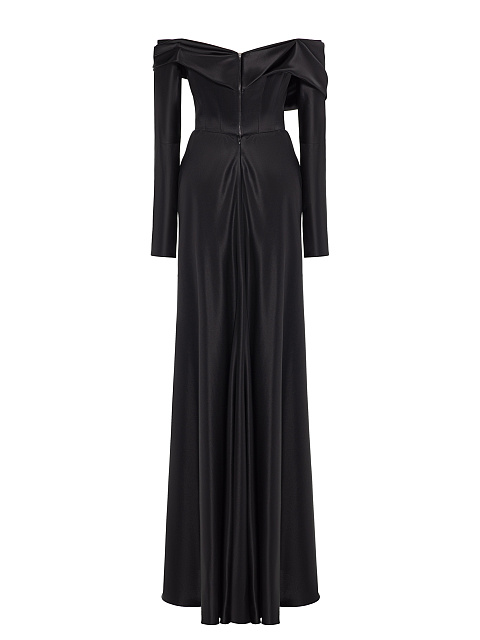 Черное платье-макси из триацетата, 2