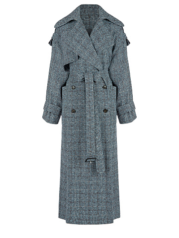 Двубортный тренч в клетку, 2