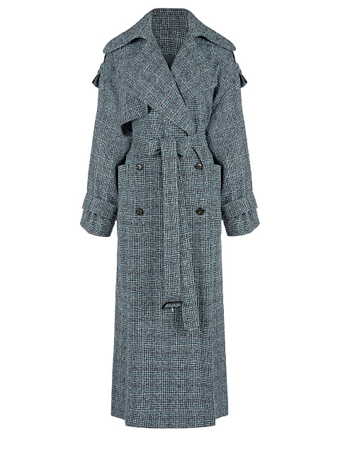 Двубортный тренч в клетку, 2