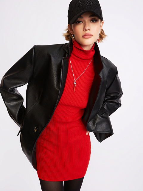 Красное трикотажное платье-мини, 6 Красное трикотажное платье-мини, 6