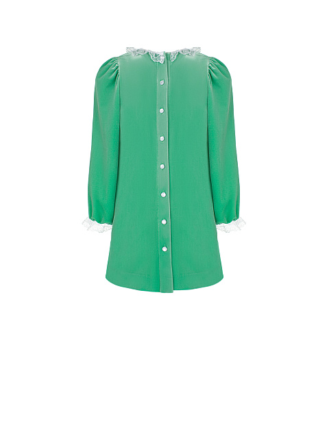 Зеленое детское платье из бархата, 2