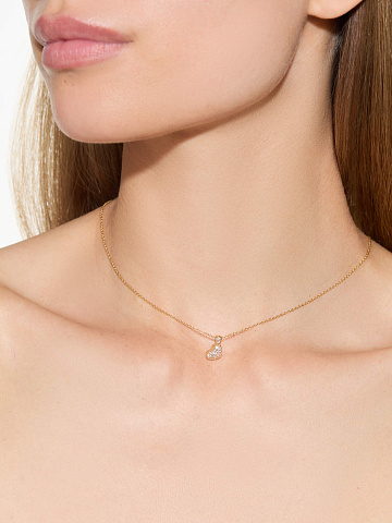 Колье из желтого золота с кулоном в виде сердца, 2 Колье из желтого золота с кулоном в виде сердца, 2