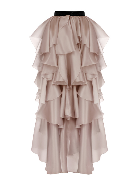 Розовая юбка-макси из шелковой органзы, 2