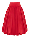 Юбка-миди пышная на кокетке из тафты красного цвета Юбка-миди пышная на кокетке из тафты красного цвета