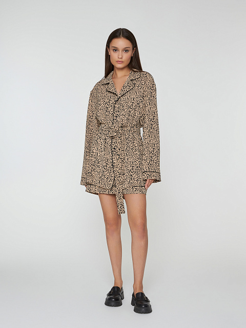 Темно-бежевая пижама с леопардовым принтом, 6