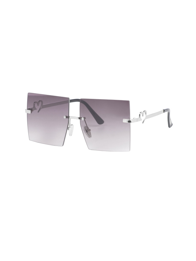 Солнцезащитные очки в серебристой оправе с квадратными серыми линзами, 1