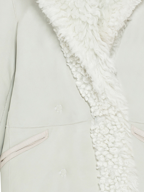 Белая двусторонняя шуба из овчины, 6