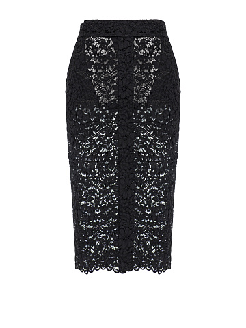 Черная юбка-миди из кружева, 1