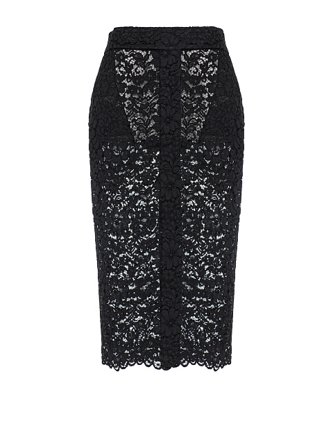 Черная юбка-миди из кружева, 1 Черная юбка-миди из кружева, 1