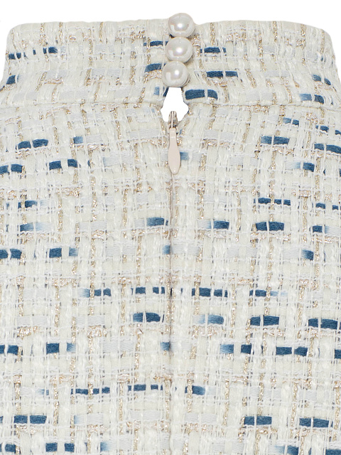 Платье-мини из твида с кристаллами, 5