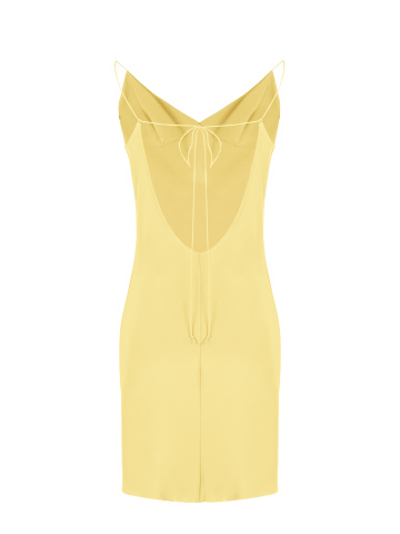 Желтое платье-мини из шелка, 2