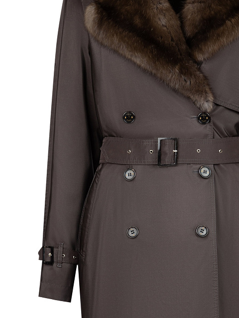 Коричневый тренч на подкладке из соболя, 10 Коричневый тренч на подкладке из соболя, 10