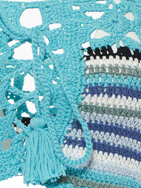 Голубой комплект из топа и шорт в технике кроше, 3 Голубой комплект из топа и шорт в технике кроше, 3