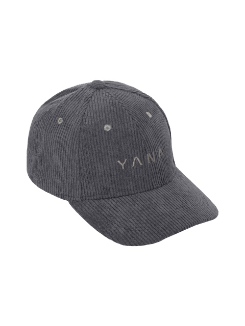 Темно-серая кепка из вельвета с вышивкой Yana, 1