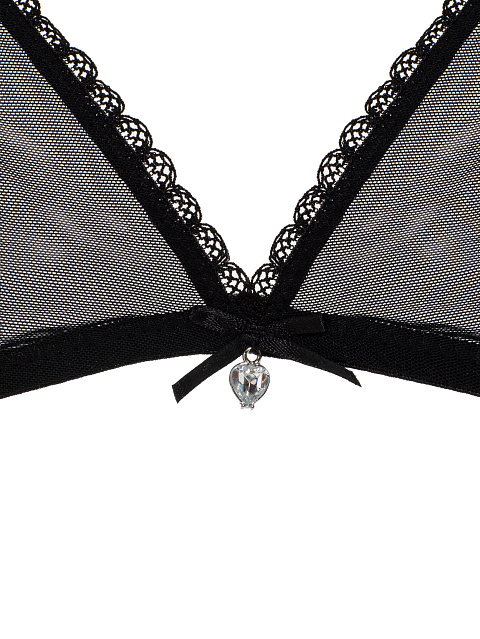 Черный комплект нижнего белья из сетки, 3