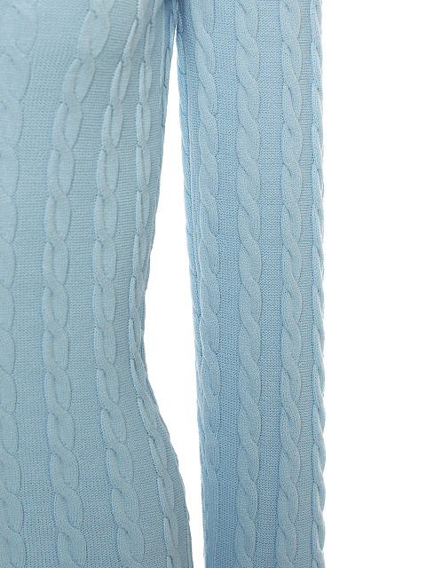 Светло-голубое вязаное платье-мини с открытой спиной, 4