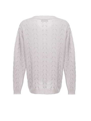 Розовый кашемировый пуловер с люрексом, 2