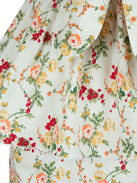 Белый льняной комплект с цветочным принтом, 4