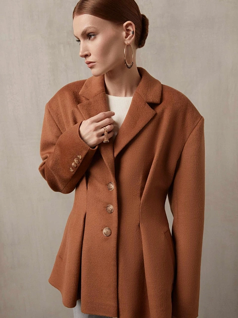 Коричневый шерстяной жакет, 4