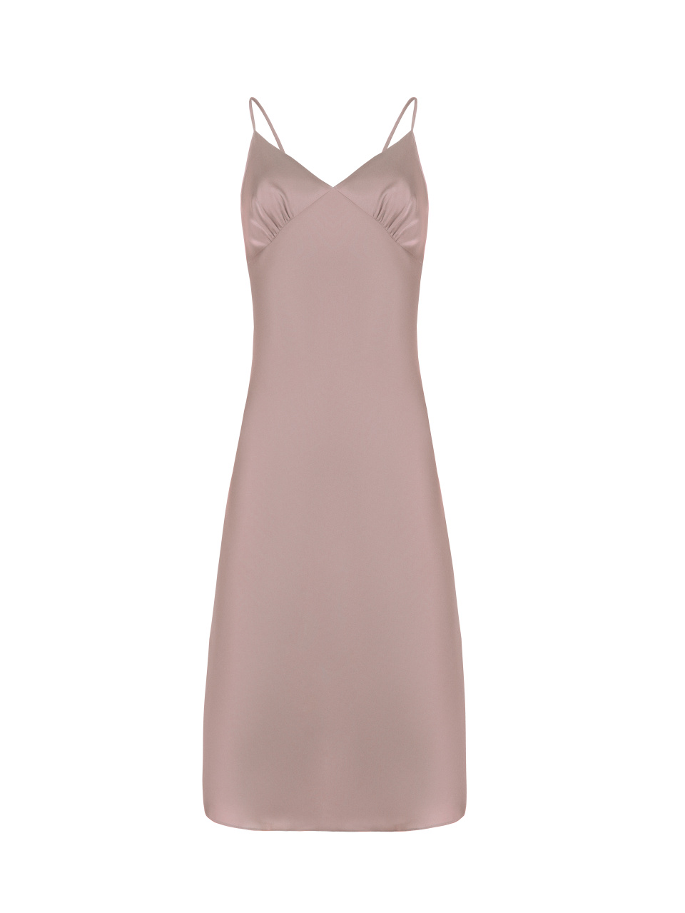 Розовое шелковое платье-миди, 1