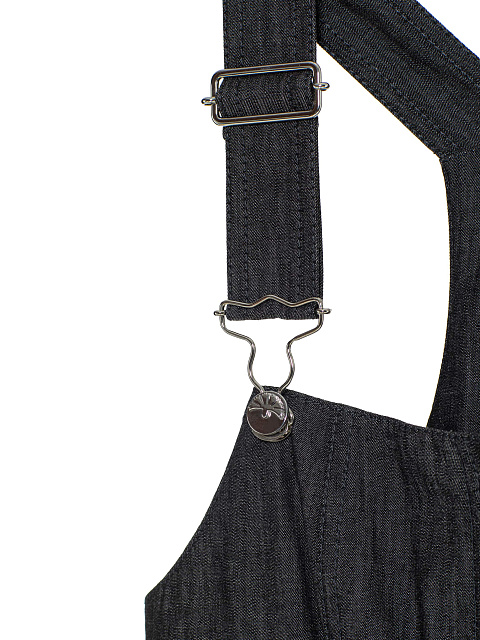 Черный джинсовый комбинезон со стразами, 4