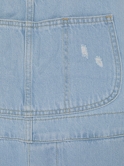 Голубой комбинезон из денима с потертостями, 5