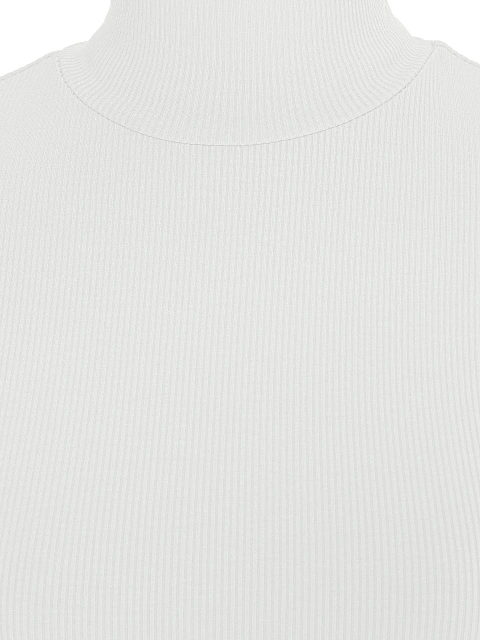 Белое боди из хлопка с высоким горлом, 3