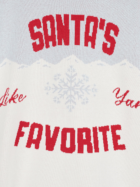 Бело-голубой унисекс свитер Santa's Favorite, 4