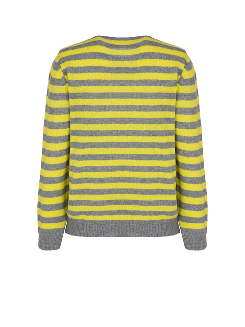 Желтый кашемировый пуловер в полоску, 2
