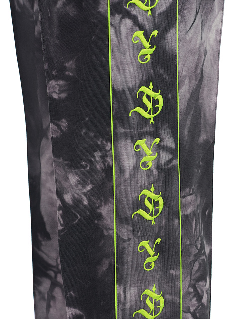 Серый tie-dye костюм с укороченной толстовкой и вышивкой YD, 5