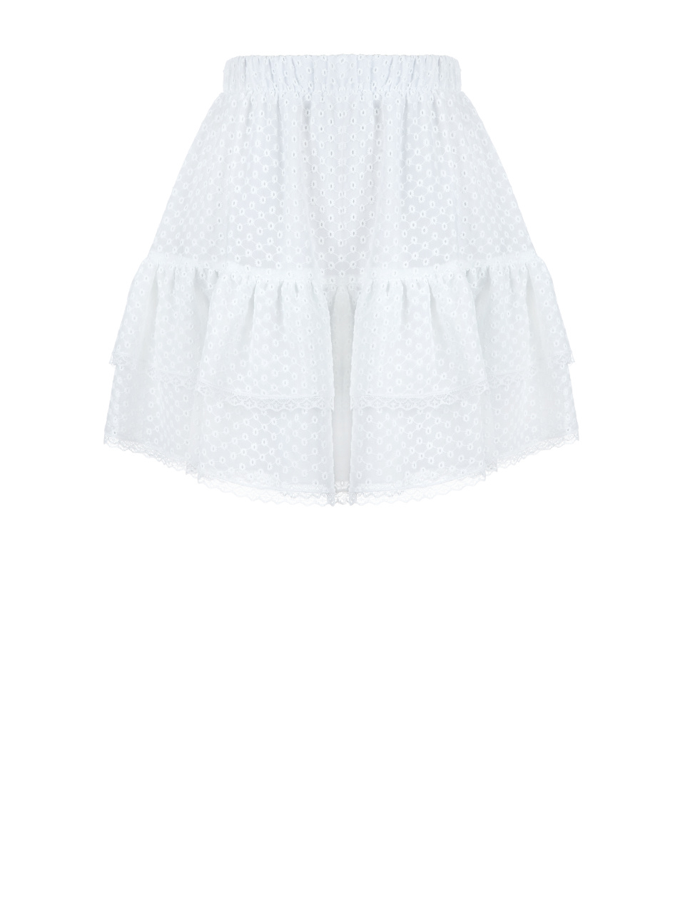 Белая кружевная юбка-мини, 1