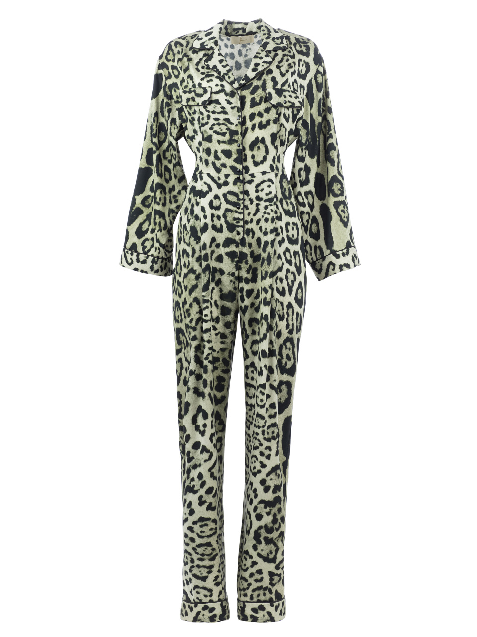 Шелковый пижамный комбинезон с леопардовым принтом, 1