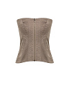 Корсет из бронзового шелка, на молнии по полочке, с отстрочкой