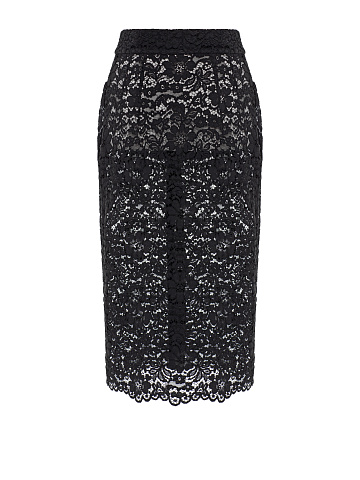 Черная юбка-миди из кружева, 2