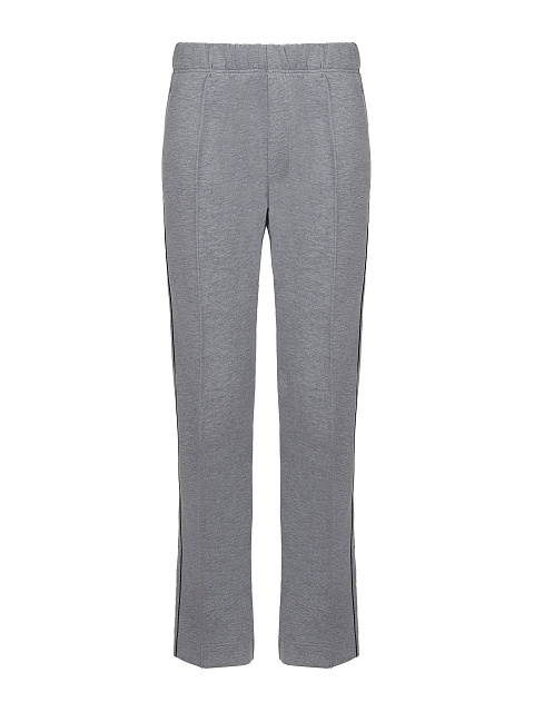 Серый костюм с укороченной толстовкой и вышивкой в виде лилий, 3