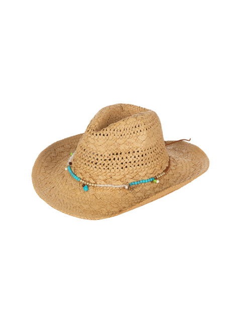 Соломенная шляпа с декором из бусин и камней, 1