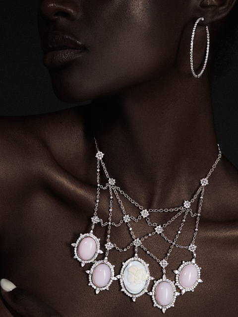 Хупсы из белого золота и бриллиантов, 3 Хупсы из белого золота и бриллиантов, 3