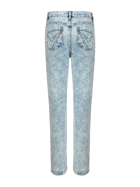 Голубые вареные джинсы с асимметричной застежкой, 2